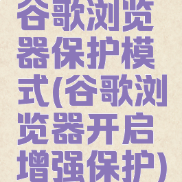 谷歌浏览器保护模式(谷歌浏览器开启增强保护)