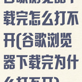 谷歌浏览器下载完怎么打不开(谷歌浏览器下载完为什么打不开)