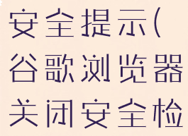 谷歌浏览器安全提示(谷歌浏览器关闭安全检测)