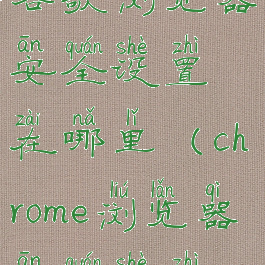 谷歌浏览器安全设置在哪里(chrome浏览器安全设置)