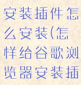 谷歌浏览器安装插件怎么安装(怎样给谷歌浏览器安装插件)