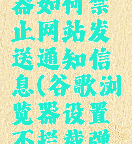 谷歌浏览器如何禁止网站发送通知信息(谷歌浏览器设置不拦截弹窗)