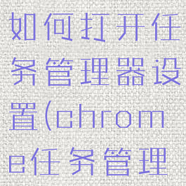 谷歌浏览器如何打开任务管理器设置(chrome任务管理器)