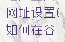 谷歌浏览器如何自定义主页网址设置(如何在谷歌浏览器中设置主页)