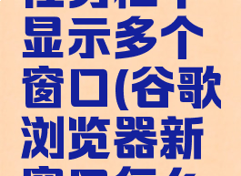 谷歌浏览器怎么在任务栏中显示多个窗口(谷歌浏览器新窗口怎么在一个界面)