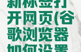 谷歌浏览器怎么在新标签打开网页(谷歌浏览器如何设置在新标签中打开)