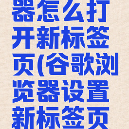 谷歌浏览器怎么打开新标签页(谷歌浏览器设置新标签页打开)