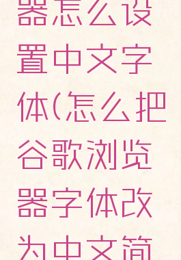 谷歌浏览器怎么设置中文字体(怎么把谷歌浏览器字体改为中文简体)