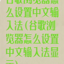 谷歌浏览器怎么设置中文输入法(谷歌浏览器怎么设置中文输入法显示)