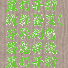 谷歌浏览器怎样设置打开新的标签页(谷歌浏览器怎样设置打开新的标签页面)