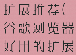 谷歌浏览器扩展推荐(谷歌浏览器好用的扩展)