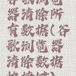 谷歌浏览器清除所有数据(谷歌浏览器清除数据快捷键)