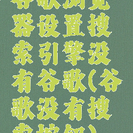 谷歌浏览器设置搜索引擎没有谷歌(谷歌没有搜索按钮)