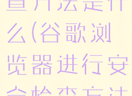 谷歌浏览器进行安全检查方法是什么(谷歌浏览器进行安全检查方法是什么样的)