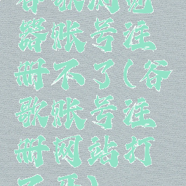 谷歌浏览器账号注册不了(谷歌账号注册网站打不开)