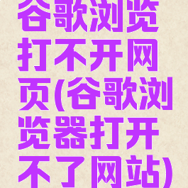 谷歌浏览打不开网页(谷歌浏览器打开不了网站)