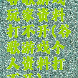 谷歌游戏玩家资料打不开(谷歌游戏个人资料打不开)