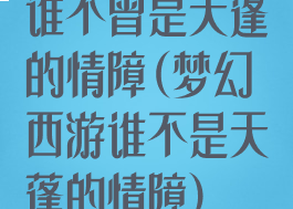 谁不曾是天蓬的情障(梦幻西游谁不是天蓬的情障)