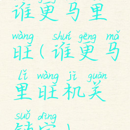 谁更马里旺(谁更马里旺机关锁定)