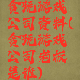 贪玩游戏公司资料(贪玩游戏公司老板是谁)