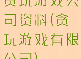 贪玩游戏公司资料(贪玩游戏有限公司)