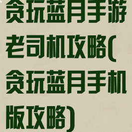 贪玩蓝月手游老司机攻略(贪玩蓝月手机版攻略)