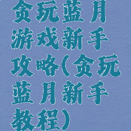贪玩蓝月游戏新手攻略(贪玩蓝月新手教程)