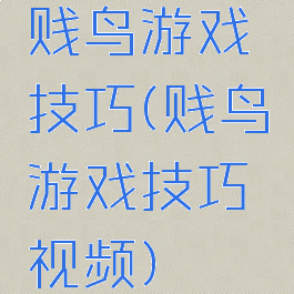 贱鸟游戏技巧(贱鸟游戏技巧视频)