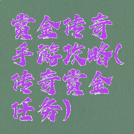 赏金传奇手游攻略(传奇赏金任务)