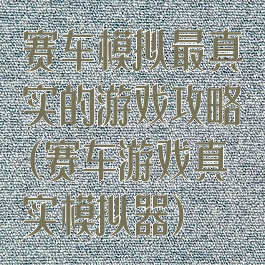 赛车模拟最真实的游戏攻略(赛车游戏真实模拟器)