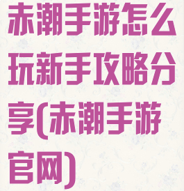 赤潮手游怎么玩新手攻略分享(赤潮手游官网)