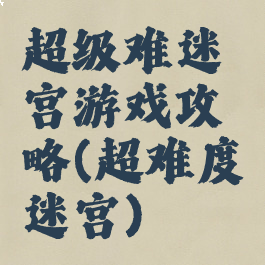 超级难迷宫游戏攻略(超难度迷宫)