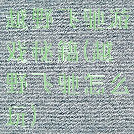 越野飞驰游戏秘籍(越野飞驰怎么玩)