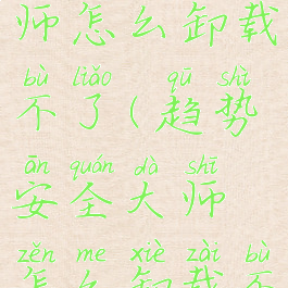 趋势安全大师怎么卸载不了(趋势安全大师怎么卸载不了软件)