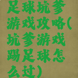 足球坑爹游戏攻略(坑爹游戏踢足球怎么过)