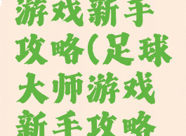 足球大师游戏新手攻略(足球大师游戏新手攻略视频)