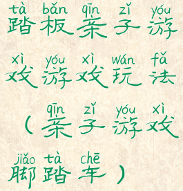 踏板亲子游戏游戏玩法(亲子游戏脚踏车)