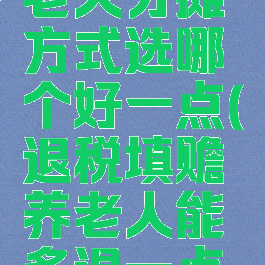 退税赡养老人分摊方式选哪个好一点(退税填赡养老人能多退一点吗)