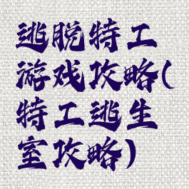 逃脱特工游戏攻略(特工逃生室攻略)