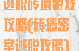 逃脱砖墙游戏攻略(砖墙密室逃脱攻略)