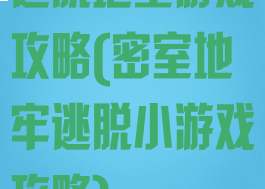 逃脱地堡游戏攻略(密室地牢逃脱小游戏攻略)