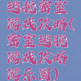 逃脱密室游戏攻略(密室逃脱游戏攻略游乐园)