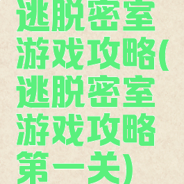 逃脱密室游戏攻略(逃脱密室游戏攻略第一关)
