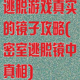 逃脱游戏真实的镜子攻略(密室逃脱镜中真相)