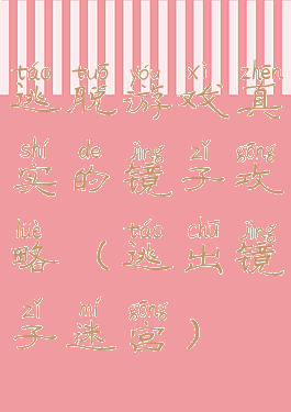 逃脱游戏真实的镜子攻略(逃出镜子迷宫)