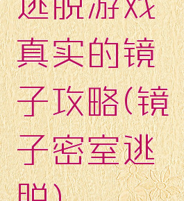 逃脱游戏真实的镜子攻略(镜子密室逃脱)