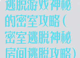 逃脱游戏神秘的密室攻略(密室逃脱神秘房间逃脱攻略)