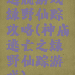 逃脱游戏绿野仙踪攻略(神庙逃亡之绿野仙踪游戏)