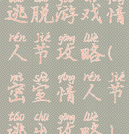 逃脱游戏情人节攻略(密室情人节逃出攻略)