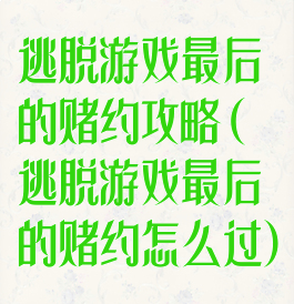 逃脱游戏最后的赌约攻略(逃脱游戏最后的赌约怎么过)